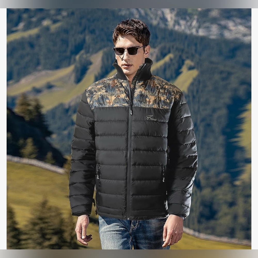 8 Fans Hunting Jacket Lightweight&Warm Packable Coat Windproof Zipper Jacket